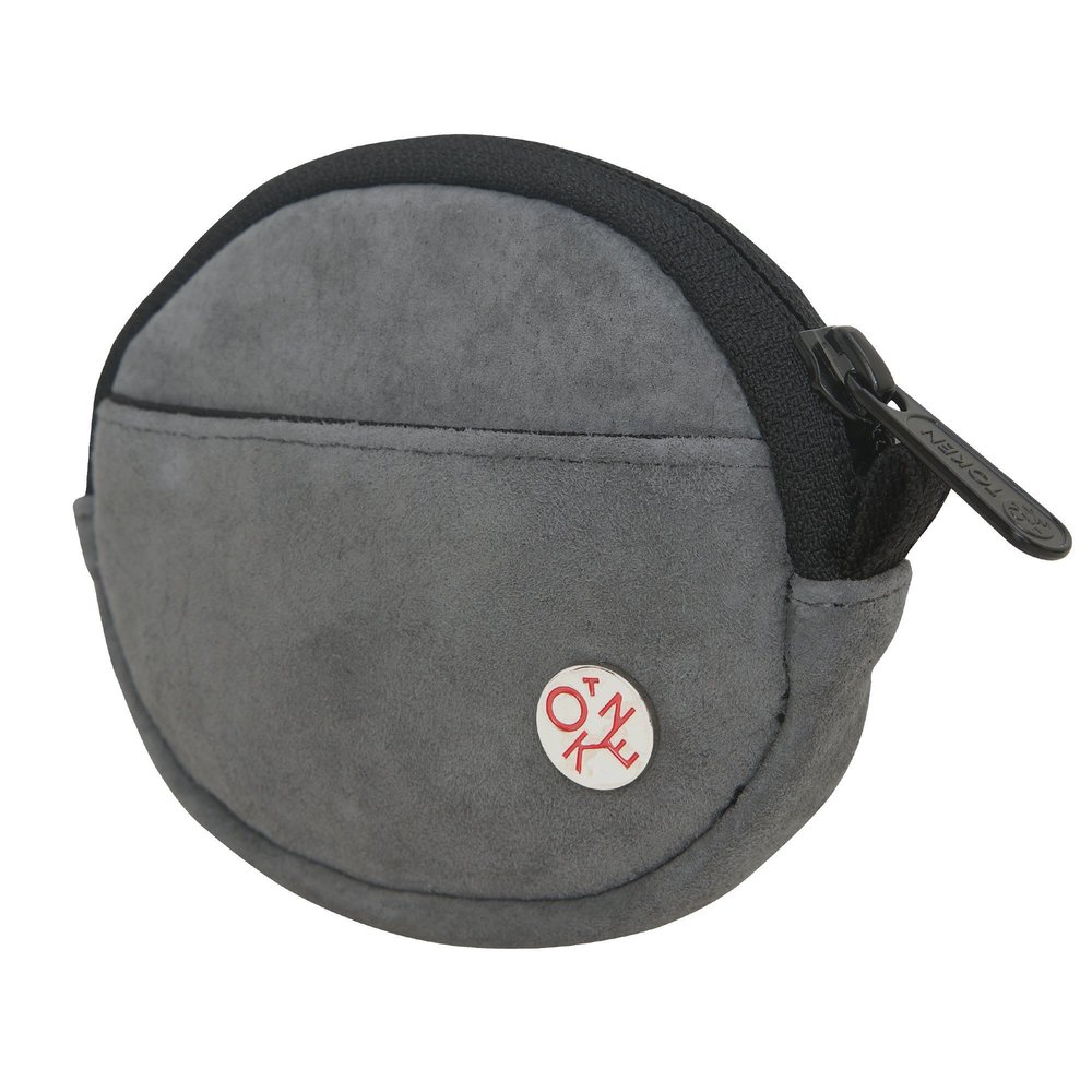 Token Bags Suede Coin Purse, Grey, One Size